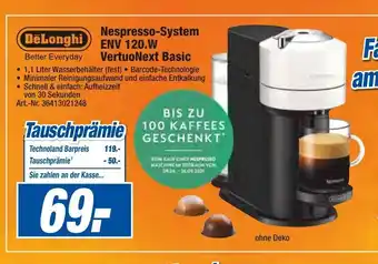 expert Techno Land DeLonghi Nespresso System ENV 120.W VertuoNext Basic Angebot