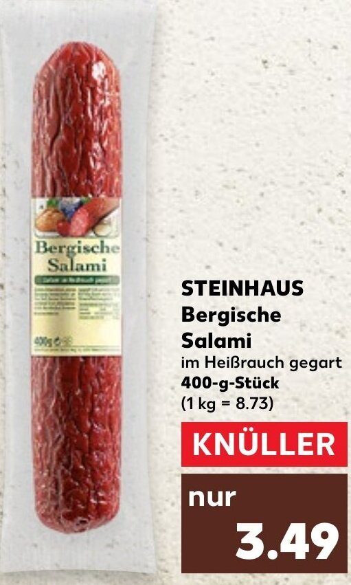Steinhaus Bergische Salami 400 g Stück Angebot bei Kaufland