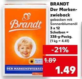 Kaufland Brandt Der Markenzwieback 338 g Packg. Angebot