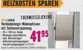 Hornbach Soluna Verdunkelungs Wabenplissee mit Seitenverspannung Angebot