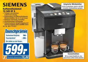 expert Techno Land Siemens Kaffeevollautomat TQ 505 DF 8 Angebot