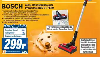 expert Techno Land Bosch Akku Handstaubsauger ProAnimal BBS 81 PETM Angebot