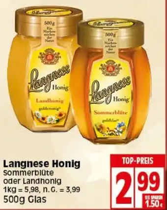 Elli Markt Langnese Honig 500g Glas Angebot