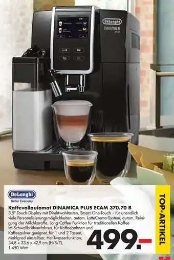 Handelshof DēLonghi Kaffeevollautomat Dinamica Plus ECAM 370.70 B Angebot