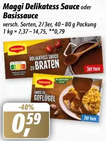 Simmel Maggi Delikatess Sauce oder Basissauce 2er/3er 40-80 g Packung Angebot