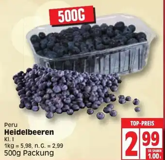 Edeka Heidelbeeren 500 g Packung Angebot