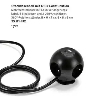 Tchibo Steckdosenball mit usb-ladefunktion Angebot