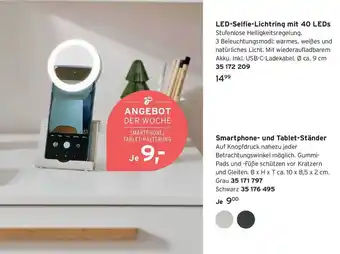 Tchibo Led-selfie-lichtring mit 40 leds oder smartphone- und tablet-ständer Angebot