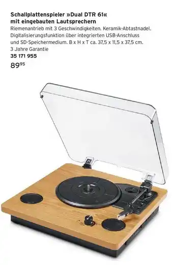 Tchibo Schallplattenspieler „dual dtr 61“ mit eingebauten lautsprechern Angebot