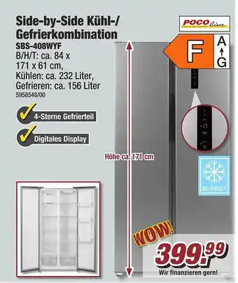 Poco Side-by-side kühl- gefrierkombination poco line Angebot