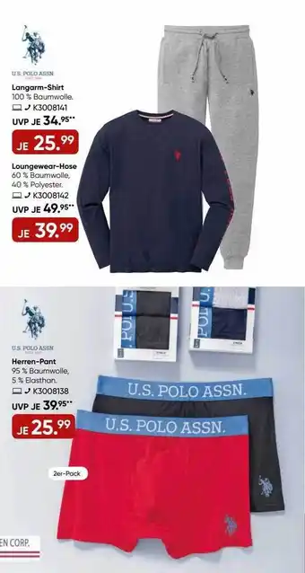 Galeria Us polo assn herren-pant oder loungewear-hose oder langarm-shirt Angebot