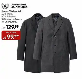 Galeria Dunmore herren-wollmantel Angebot