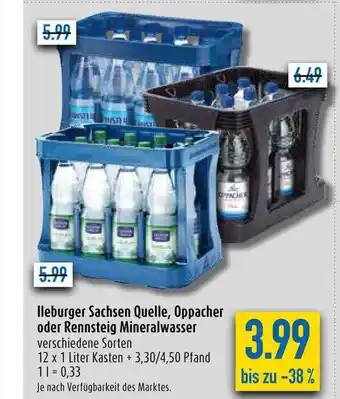 diska Ileburger sachsen quelle, oppacher oder rennsteig mineralwasser Angebot