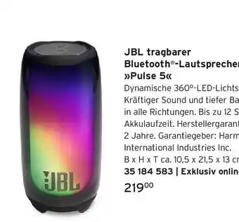 Tchibo Jbl tragbarer bluetooth-lautsprecher „pulse 5“ Angebot