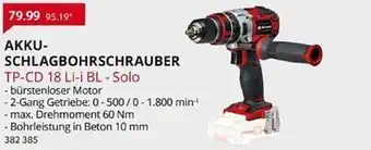 Selgros Akku-schlagbohrschrauber tp-cd 18 li-i bl - solo Angebot