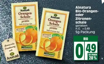 Edeka Alnatura Bio Orangen oder Zitronenschale 5g Packung Angebot