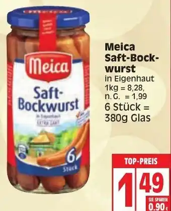 Edeka Meica Saft Bockwurst 380g Glas Angebot