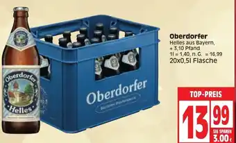 Edeka Oberdorfer Helles 20x0,5L Flasche Angebot