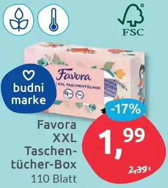 Budni Favora XXL Taschentücher Box 110 Blatt Angebot