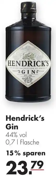 Handelshof Hendrick's Gin 0,7 L Flasche Angebot