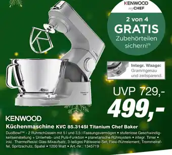 EP Kenwood Küchenmaschine KVC 85.314SI Titanium Chef Baker Angebot