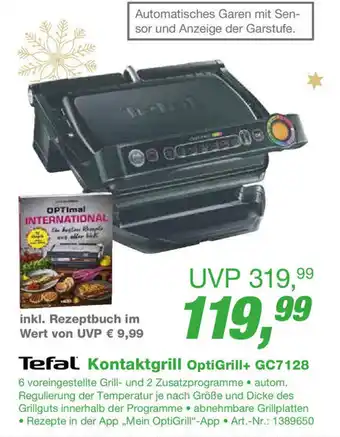 EP Tefal Kontaktgrill Optigrill+GC7128 Angebot