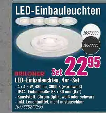 Hornbach Led-einbauleuchten, 4er-set Angebot