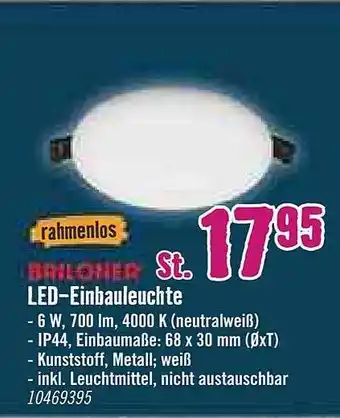 Hornbach Led-einbauleuchte Angebot