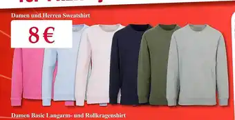 Woolworth Damen und herren sweatshirt oder damen basic langarm- und rollkragenshirt Angebot