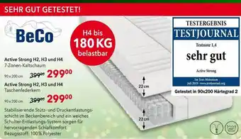 Matratzen Concord Beco active strong h2, h3 und h4 Angebot