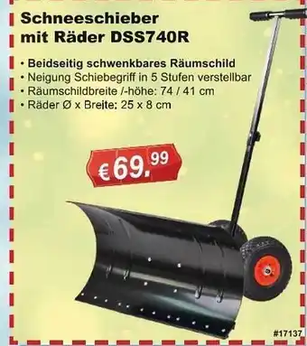 Stabilo Fachmarkt Schneeschieber mit räder dss740r Angebot