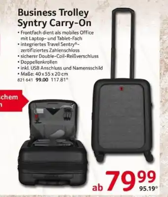 Selgros Wenger Business Trolley Syntry Carry-On Angebot