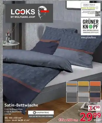 Selgros Looks by Wolfgang Joop Satin-Bettwasche 135*200 Angebot