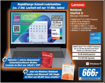 Expert Lenovo Notebook IdeaPad 3i Angebot