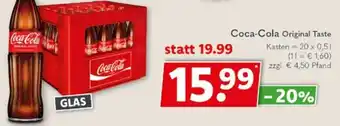 Getränkeland Coca-Cola Original Taste 20x0,5 L Angebot