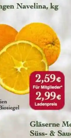 LPG Biomarkt Orangen navelina Angebot