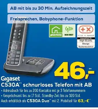 Euronics XXL Gigaset C530A schnurloses Telefon mit AB Angebot