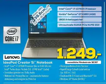 Euronics XXL Lenovo IdeaPad Creator 5i Notebook Angebot