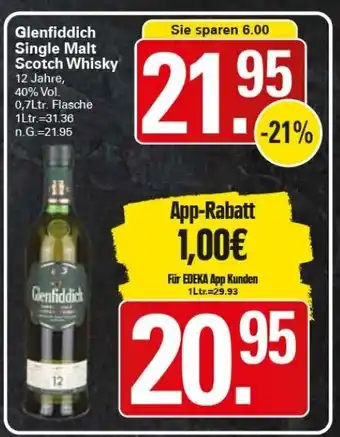 WEZ Glenfiddich Single Malt Scotch Whisky 0,7Ltr. Flasche Angebot