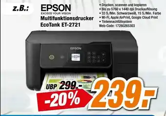 Expert Epson Multifunktionsdrucker EcoTank ET-2721 Angebot