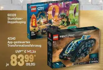 METRO Lego city 60339 stuntshow-doppellooping oder lego technic 42140 app-gesteuertes transformationsfahrzeug Angebot