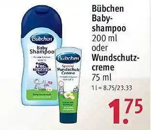 Rossmann Bübchen baby- shampoo oder wundschutzcreme Angebot