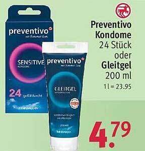 Preventivo kondome oder gleitgel Angebot bei Rossmann