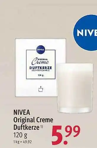 Rossmann Nivea original creme duftkerze Angebot