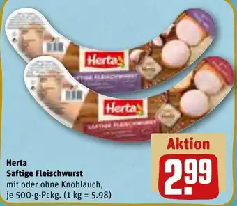 REWE Herta Saftige Fleischwurst 500 g Pckg. Angebot