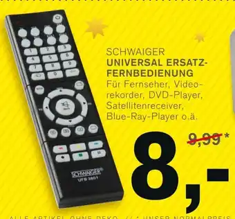 KODi Schwaiger Universal Ersatzfernbedienung Angebot