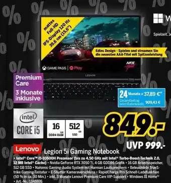 MEDIMAX Lenovo legion 5i gaming notebook Angebot