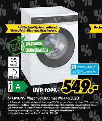 MEDIMAX Siemens waschvollautomat wg44g2020 Angebot