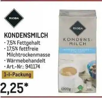 METRO Rioba kondensmilch Angebot