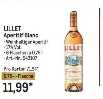 METRO Lillet aperitif blanc Angebot